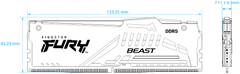 Kingston Fury Beast memorija (RAM), 16GB, 6000MHz, DDR5, CL40, DIMM, RGB, 2 kom (KF560C40BBAK2-16)
