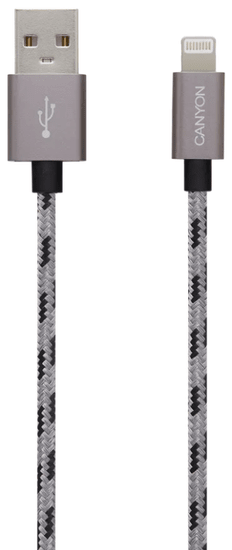 Canyon Pleteni 8-pin Lightning – USB kabel za iPhone 5/6/7, CNE-CFI3DG