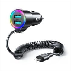 Joyroom JR-CL25 auto punjač 17W + Lightning kabel 1.5m, crno