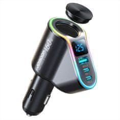 Joyroom JR-CL21 auto punjač USB / 2x USB-C QC PD 150W, crno