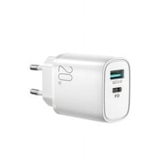 Joyroom Dual Charger punjač USB-A QC / USB-C PD 20W, bijela