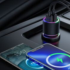 Joyroom JR-CL10 auto punjač 2x USB + kabel, crno