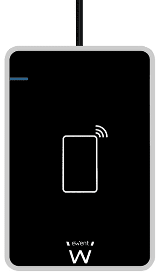 Ewent čitač pametnih i osobnih kartica, USB 2.0, NFC, crni (EW1053)