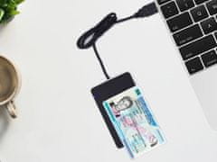 Ewent čitač pametnih i osobnih kartica, USB 2.0, NFC, crni (EW1053)