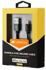 Canyon MFI-3 Lightning kabel, 12 W, 1 m, crna (CNS-MFIC3B)