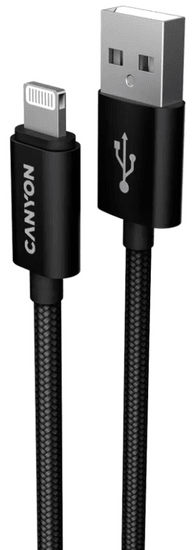 Canyon MFI-3 Lightning kabel, 12 W, 1 m, crna (CNS-MFIC3B)