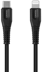 Canyon MFI-4 tip C na Lightning kabel, 1,2 m, crna (CNS-MFIC4B)