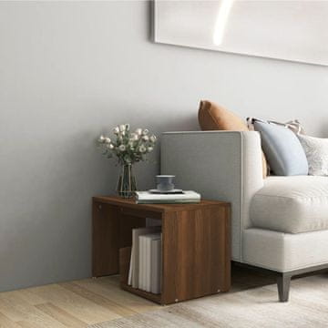 Vidaxl Pomoćni stolić smeđi hrast 59x36x38 cm Materijal na bazi drveta