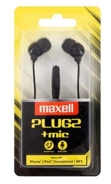 Maxell Slušalice PLUGZ MIC crne