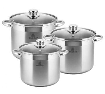 KINGHoff Set od 6 čeličnih posuda 7l/5l/4l KH-4309
