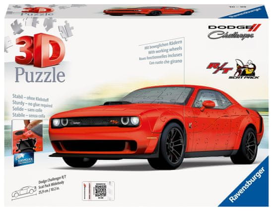 Ravensburger Dodge Challenger R/T 3D puzzle, 108 dijelova