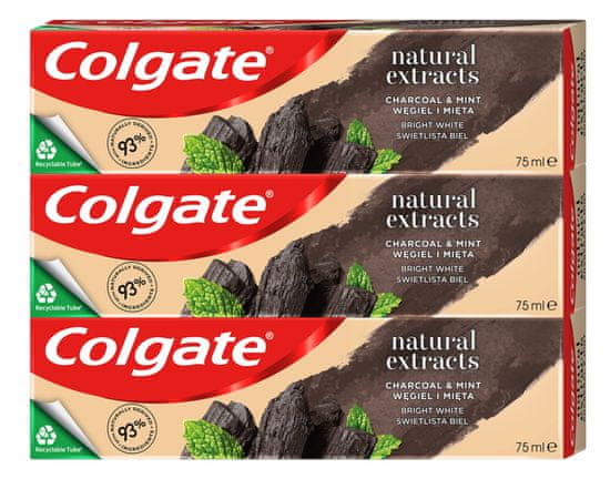 Colgate Naturals Charcoal zubna pasta, 3x 75 ml
