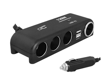 LTC Auto Charger 4 utičnice 120W, 2XUSB 1,2A, 12 / 24V, crno