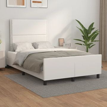 Vidaxl Okvir kreveta s uzglavljem bijeli 120x200 cm umjetna koža