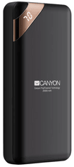 Canyon PB-202 prijenosna baterija, 20000 mAh, LED indikator, crna (CNE-CPBP20B)
