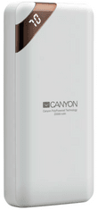 Canyon PB-202 prijenosna baterija, 20000 mAh, LED indikator, bijela (CNE-CPBP20W)