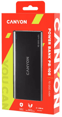 Canyon PB-108 prijenosna baterija, 10000 mAh, crna (CNE-CPB1008B)