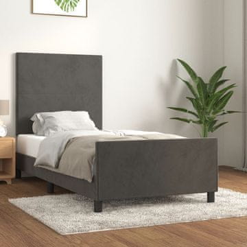 Vidaxl Okvir kreveta bez madraca tamno sivi 80x200 cm baršun