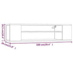 Vidaxl Viseći TV ormarić boja hrasta 100x36x26,5 cm konstruirano drvo
