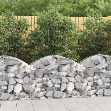 Vidaxl Lučna gabionska košara 100x50x60/80 cm pocinčano željezo