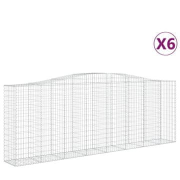 Vidaxl Lučne gabionske košare 6 kom 400x50x140/160cm pocinčano željezo
