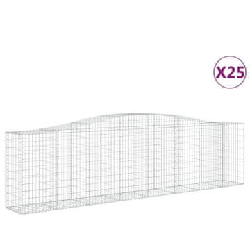 Vidaxl Lučne gabionske košare 25kom 400x50x100/120cm pocinčano željezo