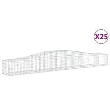 Vidaxl Lučne gabionske košare 25 kom 400x50x40/60 cm pocinčano željezo