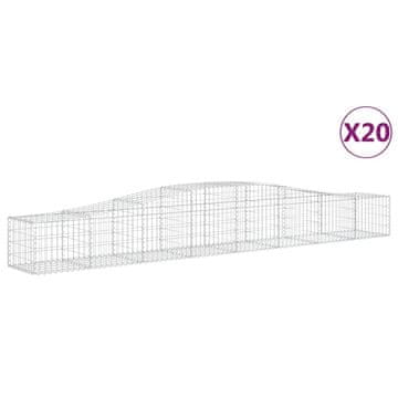 Vidaxl Lučne gabionske košare 20 kom 400x50x40/60 cm pocinčano željezo