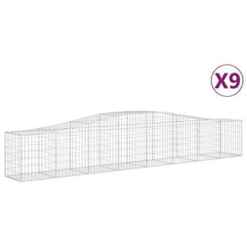 Vidaxl Lučne gabionske košare 9 kom 400x50x60/80 cm pocinčano željezo