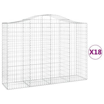 Vidaxl Lučne gabionske košare 18kom 200x50x140/160cm pocinčano željezo