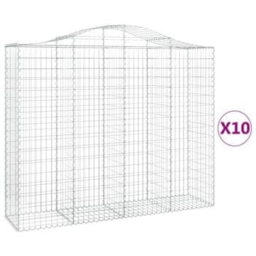 Vidaxl Lučne gabionske košare 10kom 200x50x160/180cm pocinčano željezo
