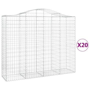 Vidaxl Lučne gabionske košare 20kom 200x50x160/180cm pocinčano željezo