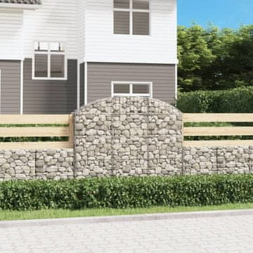 Vidaxl Lučna gabionska košara 150x30x120/140 cm pocinčano željezo