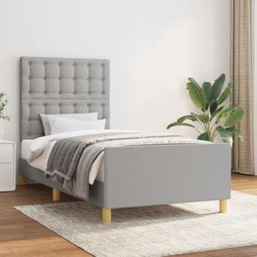 Vidaxl Okvir kreveta bez madraca svijetlo sivi 100x200 cm tapecirani tkaninom