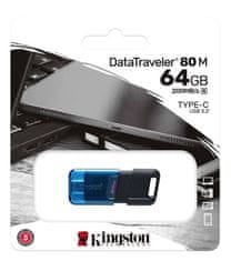 Kingston DataTraveler 80 M USB ključ, 64 GB, USB-C 3.2 Gen 1 (DT80M/64GB)