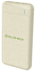 Tellur Green PD103 Powerbank, 10000 mAh, 2xQC3.0 + PD 18W, Cream