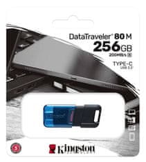 Kingston DataTraveler 80 M USB ključ, 256 GB, USB-C 3.2 Gen 1 (DT80M/256GB)