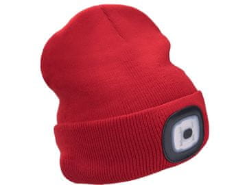 Extol Light Šešir s naglavnom lampom 43198 šešir s naglavnom lampom 4x45lm, punjiv, USB, crven, univerzalna veličina