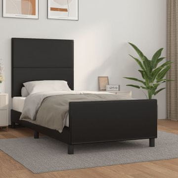 Vidaxl Okvir kreveta s uzglavljem crni 90x190 cm umjetna koža