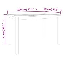 Vidaxl 7-dijelni vrtni blagovaonski set od masivne tikovine