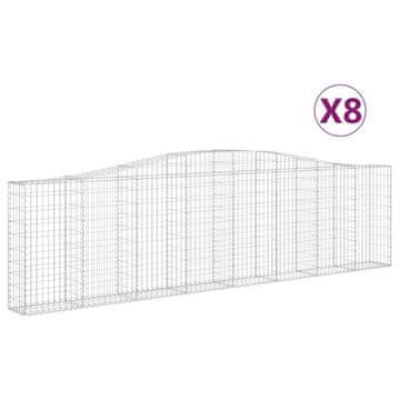 Vidaxl Lučne gabionske košare 8 kom 400x30x100/120cm pocinčano željezo
