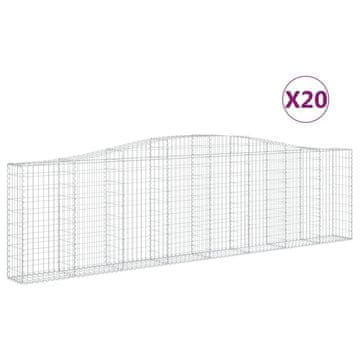 Vidaxl Lučne gabionske košare 20kom 400x30x100/120cm pocinčano željezo