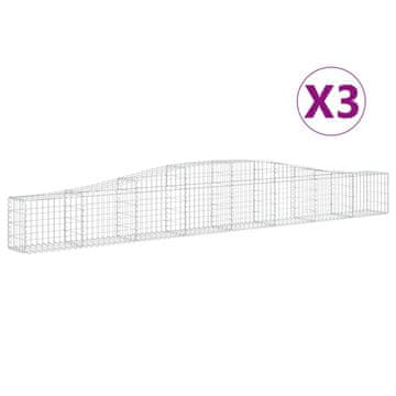 Vidaxl Lučne gabionske košare 3 kom 400x30x40/60 cm pocinčano željezo