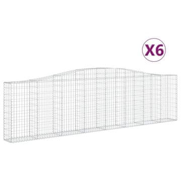 Vidaxl Lučne gabionske košare 6 kom 400x30x100/120cm pocinčano željezo
