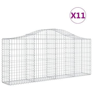 Vidaxl Lučne gabionske košare 11 kom 200x30x80/100cm pocinčano željezo