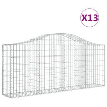 Vidaxl Lučne gabionske košare 13 kom 200x30x80/100cm pocinčano željezo