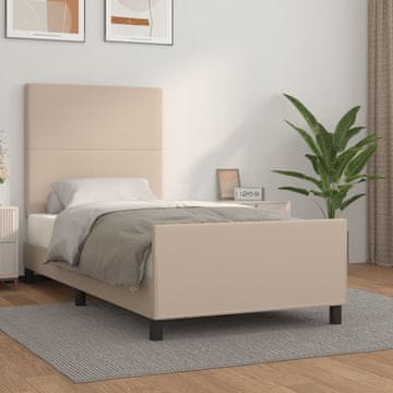 Vidaxl Okvir kreveta s uzglavljem Cappuccino 90x190 cm umjetna koža