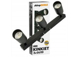 Berge LED stropna točkasta svjetiljka VIKI-X 3x GU10 - crna