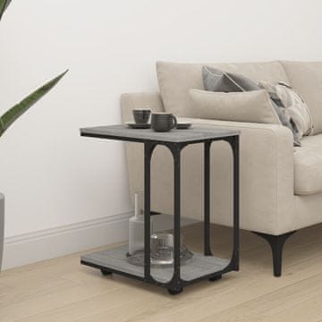 Vidaxl Pomoćni stolić na kotačima sivi sonoma hrast 50x35x55,5 cm