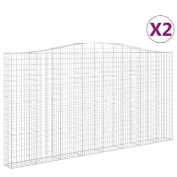 Vidaxl Lučne gabionske košare 2 kom 400x30x200/220cm pocinčano željezo